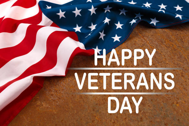 istock Happy Veterans Day with American flag - Image 1170643332