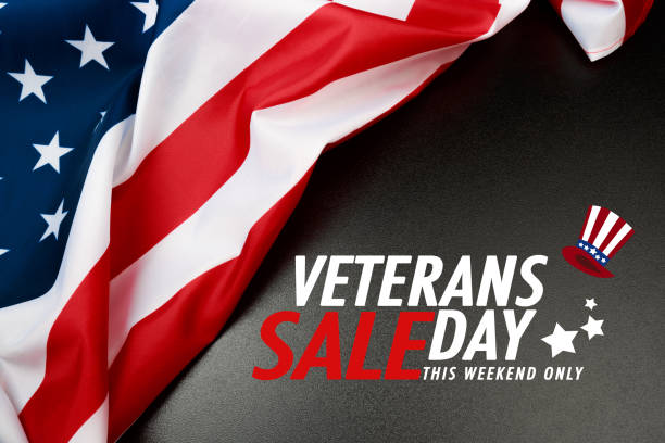 istock Happy Veterans Day with American flag - Image 1170644158