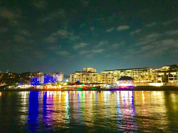 istock Cabo San Lucas by night full color reflection thunder cloud sprinkle sky 1170644567