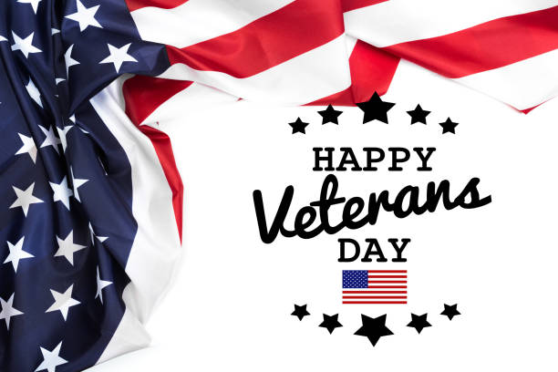istock Happy Veterans Day with American flag - Image 1170644573