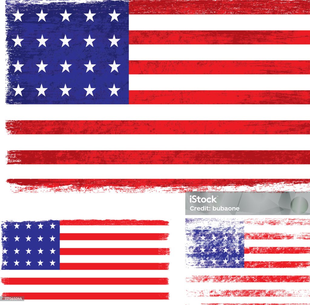 Bandeira de Grunge Estados Unidos - Vetor de Bandeira Norte-Americana royalty-free