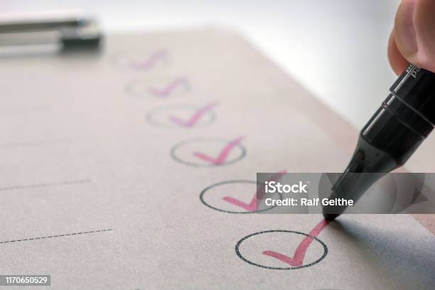 Completed Tasks Are Ticked Off On A Todo List Stock Photo - Download Image Now - Checklist, List, To Do List