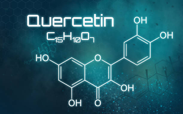 未来的背景のケルセチンの化学式 - quercetin ストックフォトと画像