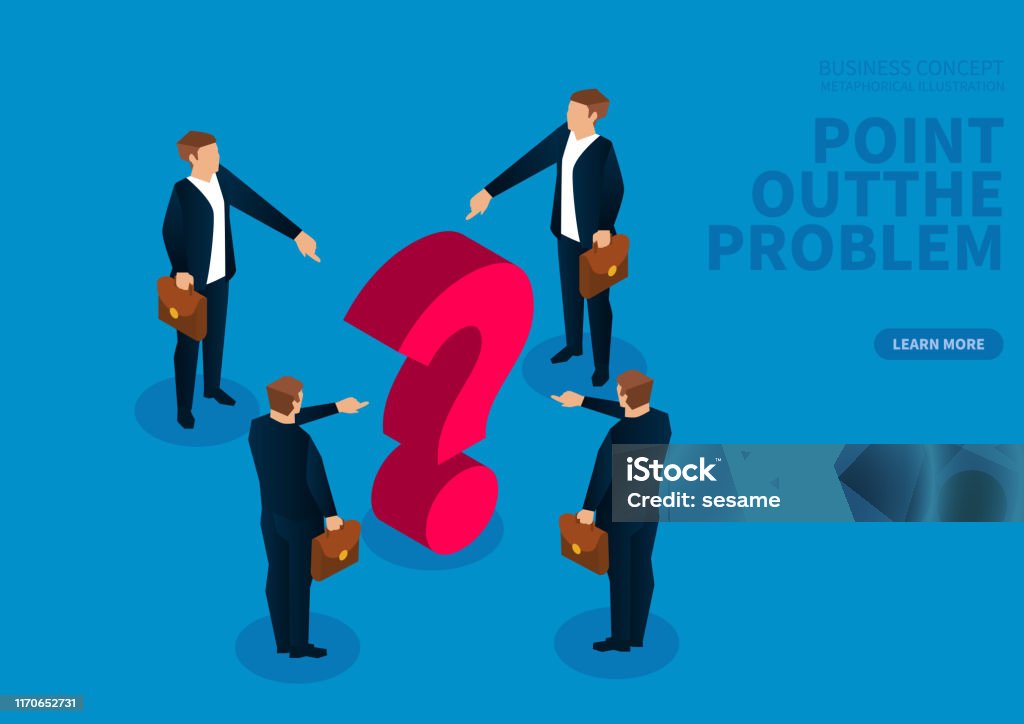 Pointing Problems Find And Point Out Problems Stock Illustration - Download Image Now ...