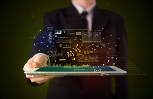 istock Businessman holding tablet with business plan concept 1170654879