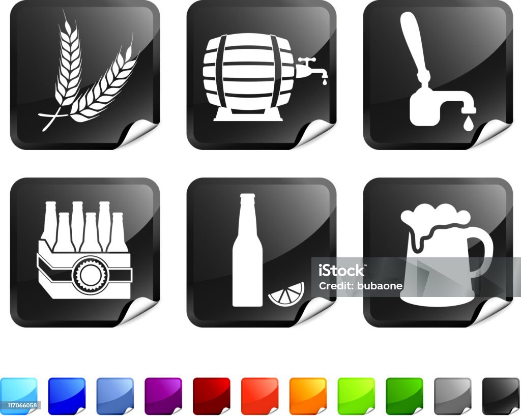beer process and equipment royalty free vector icon set stickers beer process and equipment  sticker set Activity stock vector