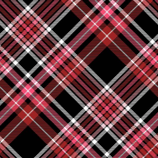 Plaid pattern in pink, burgundy, black and white. Seamless checkered textile background Smart Casual stock illustrations
