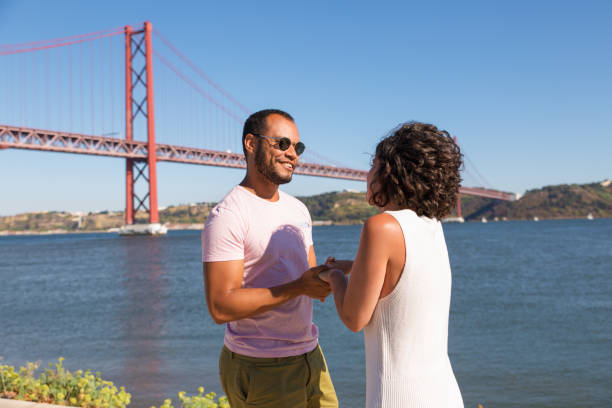 istock Happy couple standing on promenade 1170662005