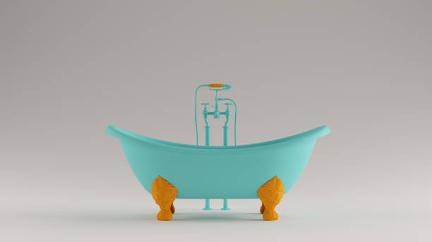 istock Classic Gulf Blue Turquoise and Orange Ornate Iron Bath 1170668176