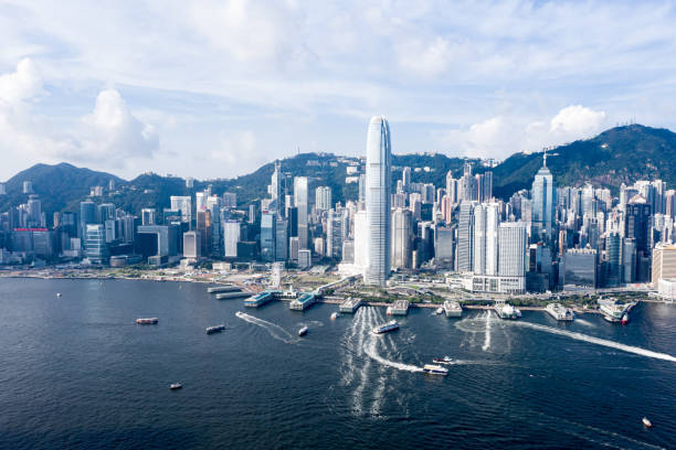 istock Hong Kong Victoria Harbor from Air 1170668387