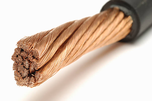 Copper electrical wire Heavy grade copper electrical wire. copper cable stock pictures, royalty-free photos & images