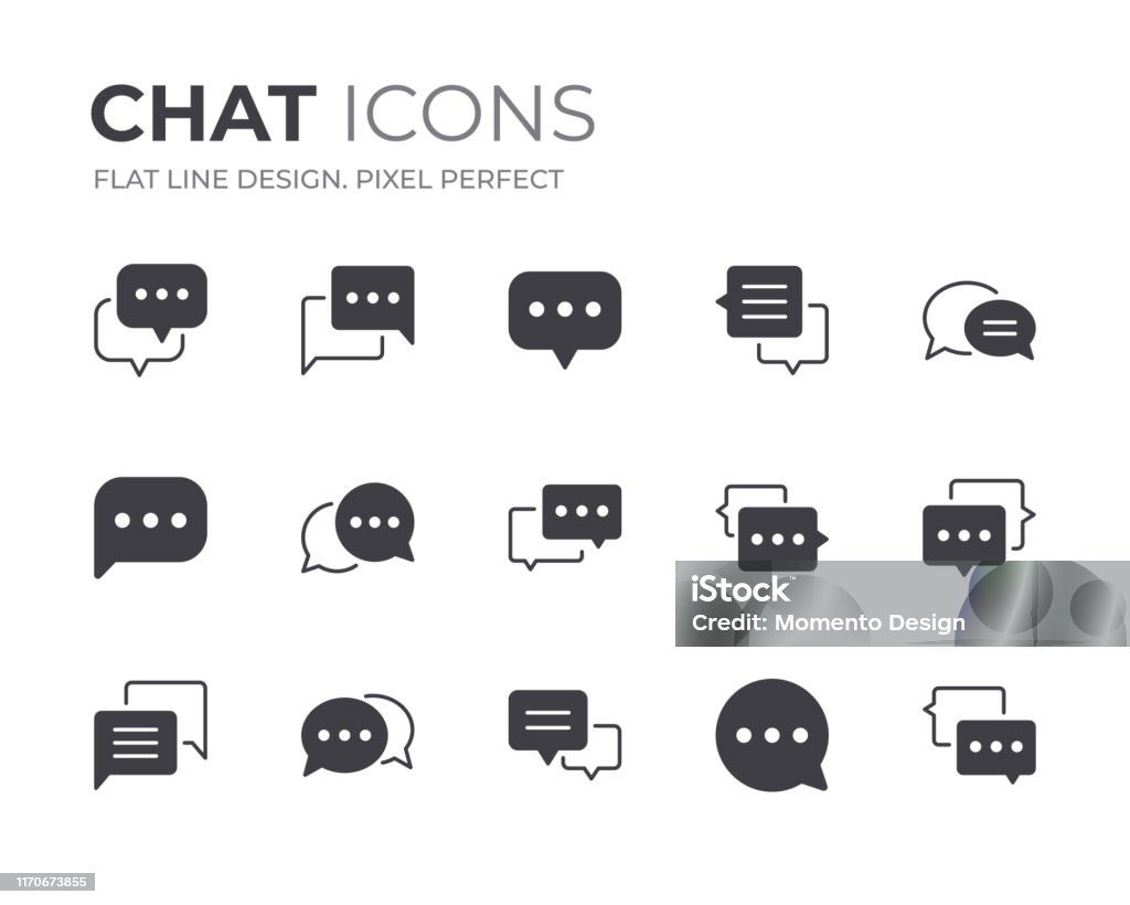 Chat Bubble Icons Set Set of Chat Vector Icons. Contain Icons as Speech Bubble, Discussion, Talking and more. Icon stock vector