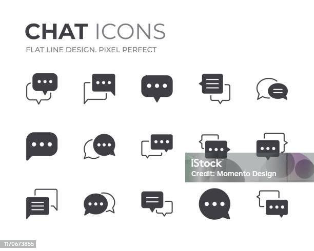 Chat Bubble Icons Set Stock Illustration - Download Image Now - Icon, Discussion, Online Messaging