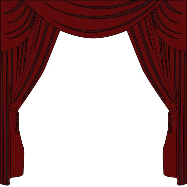 Background curtain stage. Stage Curtain, Cartoon, Auditorium, Classical Concert, Curtain stage curtain stock illustrations