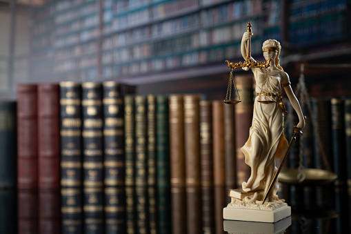 Symbol of justice – Themis in the old university library.