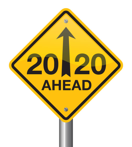 istock Vector illustration of 2020 ahead new year road sign. 1170677005