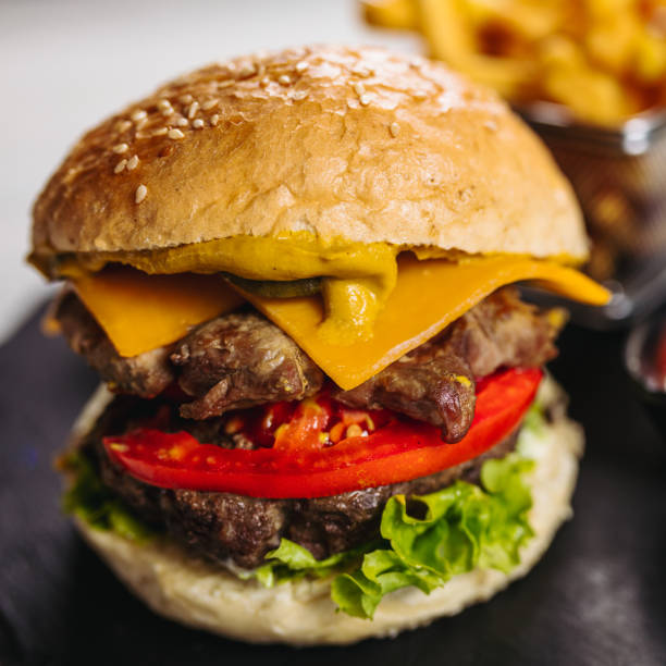 istock Burger with french fries 1170681030