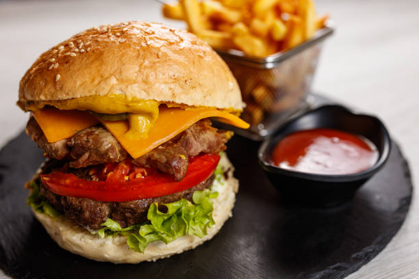 istock Burger with french fries 1170681085
