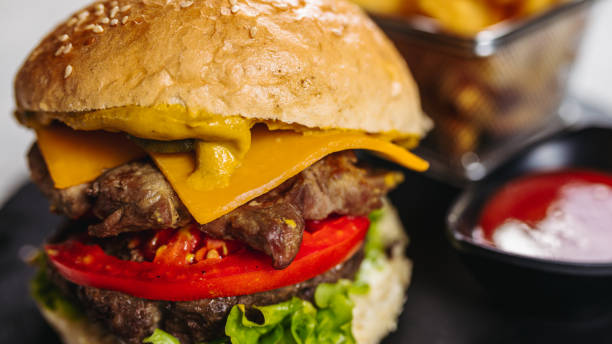 istock Burger with french fries 1170681320