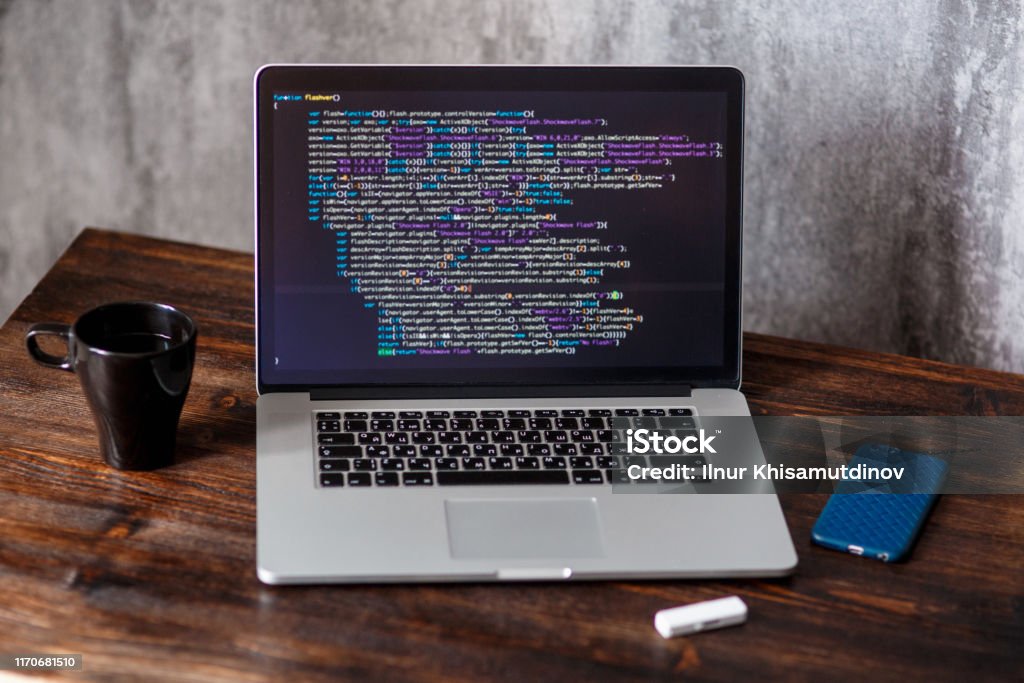 Closeup Coding Html And Programming On Screen Laptop Development Web ...