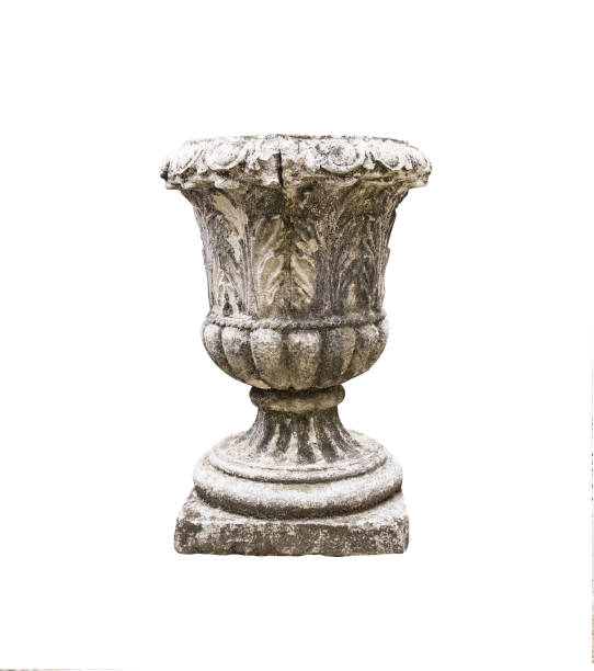 istock Antique stone vase for flowers isolated 1170682243