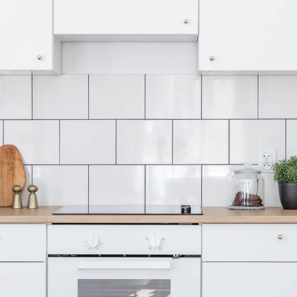 istock Contemporary kitchen with white tiles 1170683400