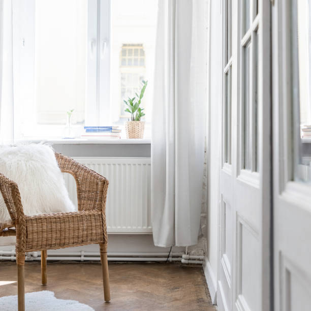 istock Apartment interior with wicker chair 1170683427
