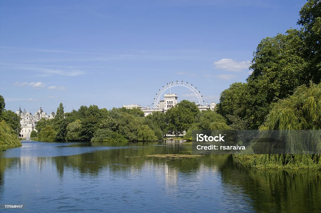 St James Park St James Park pond against a blue sky, London, UK St. James's Park - London Stock Photo