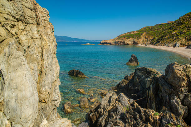 istock Sea and the pebbled beach in Skiathos, Greece 1170685004