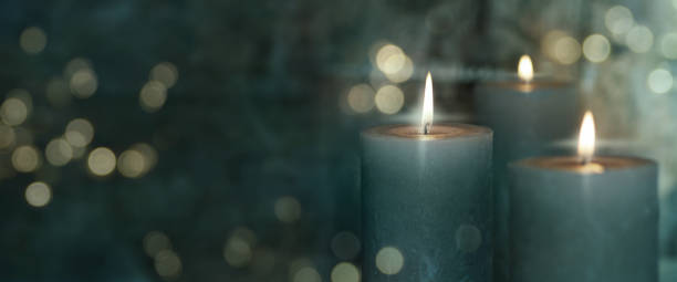 Candels and golden bokeh Candels and festive golden bokeh on dark background allegory painting photos stock pictures, royalty-free photos & images