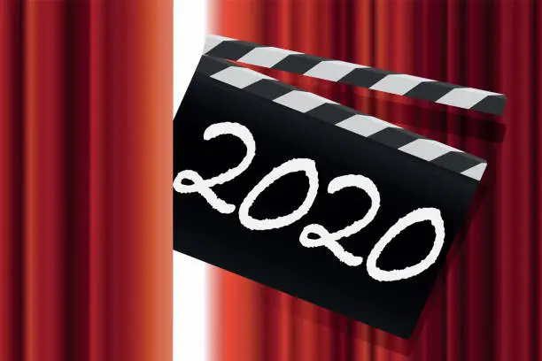 Vector illustration of 2020 greeting card for film and entertainment.