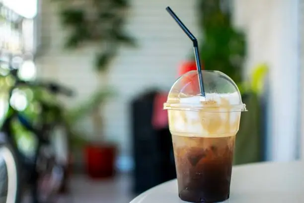 Photo of Freddo cappuccino coffee on a table.