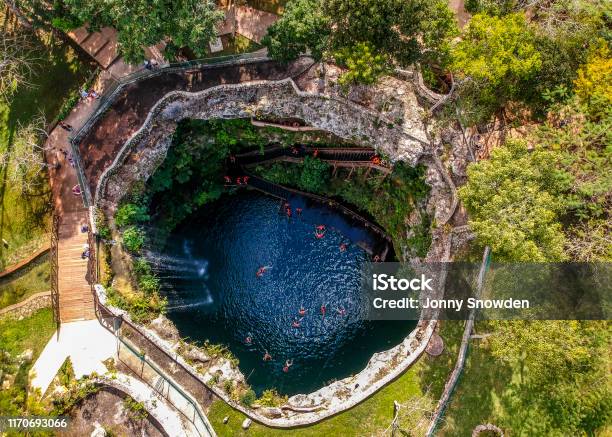 Cancun Mexico Aerial Photographer Stock Photo - Download Image Now - Cenote, Mexico, Valladolid - Mexico