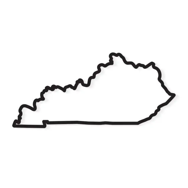 Vector illustration of black outline of Kentucky map