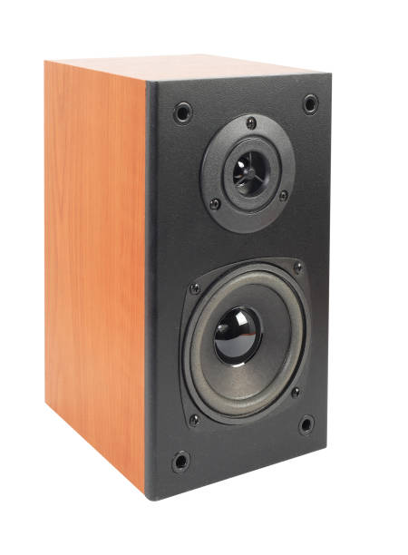 istock Music and sound - Loudspeaker enclosure side top view. Isolated 1170698923