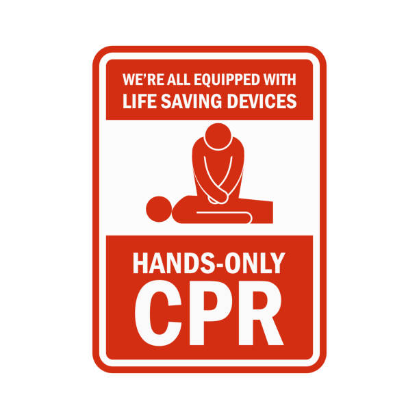 ilustraciones, imágenes clip art, dibujos animados e iconos de stock de cpr pulmonar resuscitation signo y símbolo - cpr emergency services urgency emergency sign