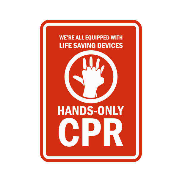 illustrazioni stock, clip art, cartoni animati e icone di tendenza di segnale e simbolo della rianimazione cardiopolmonare della rcp - cpr emergency services urgency emergency sign