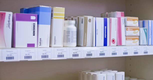istock Shelves stacked with medicines 1170709353