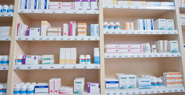 istock Shelves stacked with medicines 1170709373