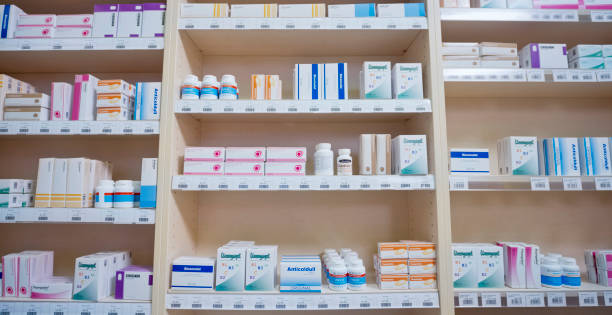istock Shelves stacked with medicines 1170709380