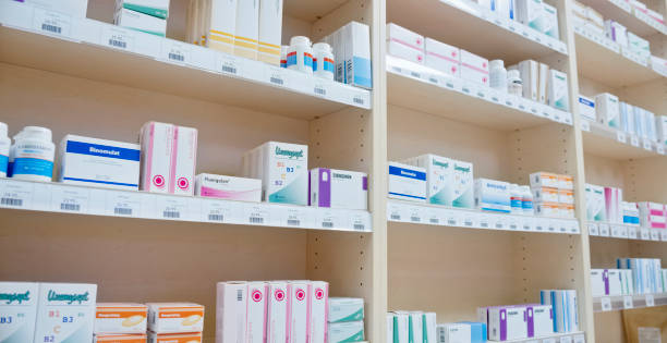 istock Shelves stacked with medicines 1170709381