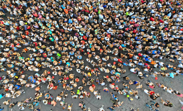 istock Aerial. People crowd background. Top view. 1170710326