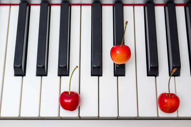 istock Piano chord  shown by cherries - Aug series - Baug (B Augmented) 1170712595