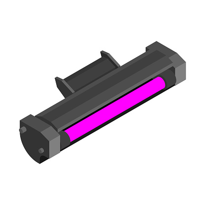 Printer toner cartridge Magenta isolated. ink Laser Jet printer