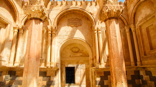istock Ishak Pasha Palace, interiors, decorations and bas-reliefs, carved stone. Internal architecture. Dogubeyazit district of Agri province of eastern Turkey 1170716902