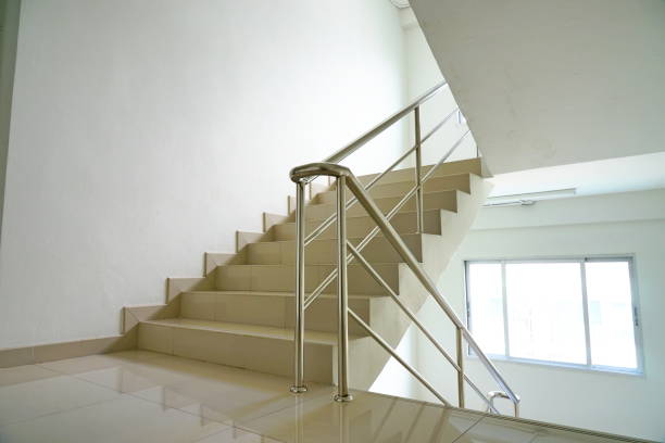 istock Modern staircase in concrete interior 1170717333