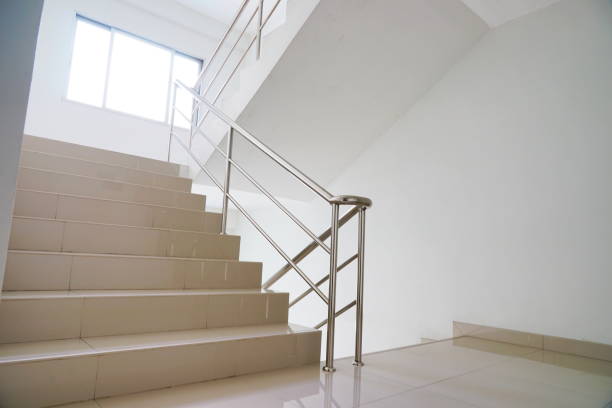 istock Indoor granite Staircase With stainless steel Handrail 1170717336