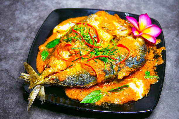 istock Chuchi mackerel, curry-fried fish,style Thai food 1170720101