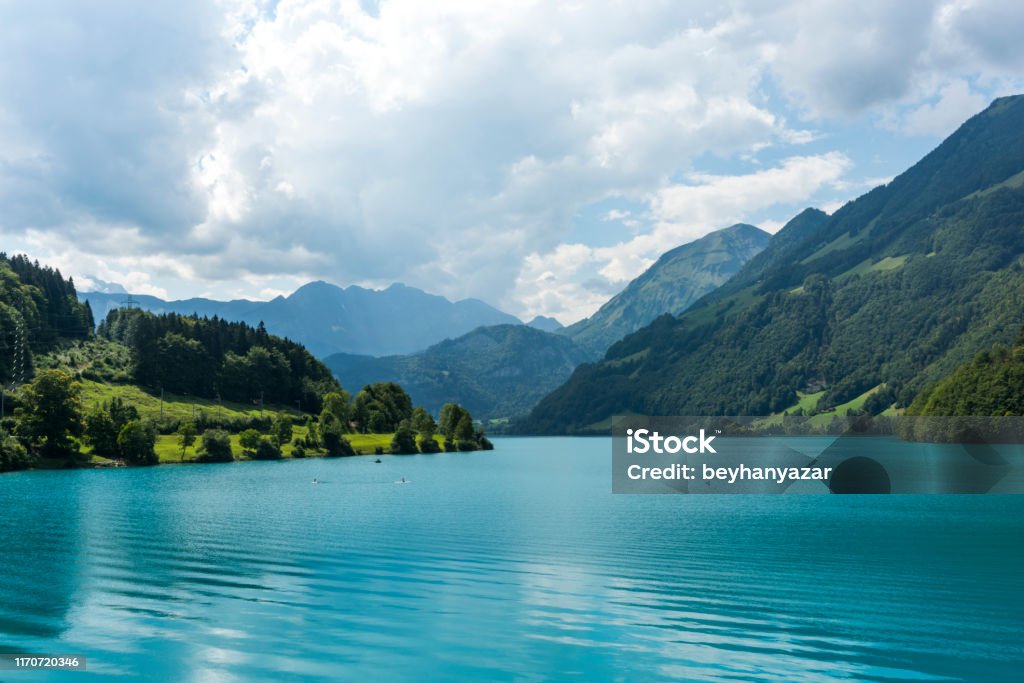 Lakescape of Lake Lucerne, Burglen Town in nidwalden canton, Switzerland Switzerland Stock Photo