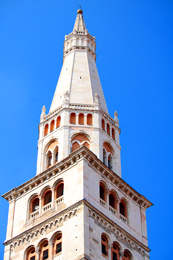 Detail of the tower of Ghirlandina, Modena - Italy